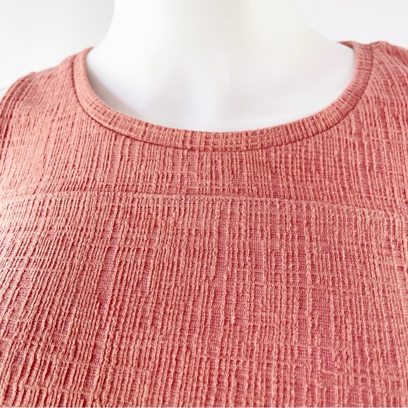 Madewell Coral Pink Short Cold Shoulder Sleeve Blouse Top Size XS - Picture 2 of 8